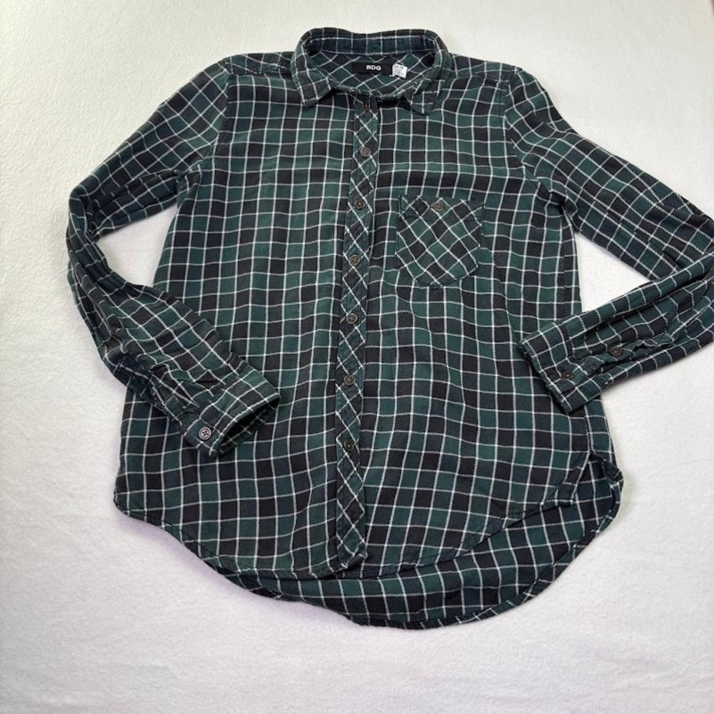 BDG Urban Outfitters Women's Flannel Plaid Shirt Green/Black Size XS